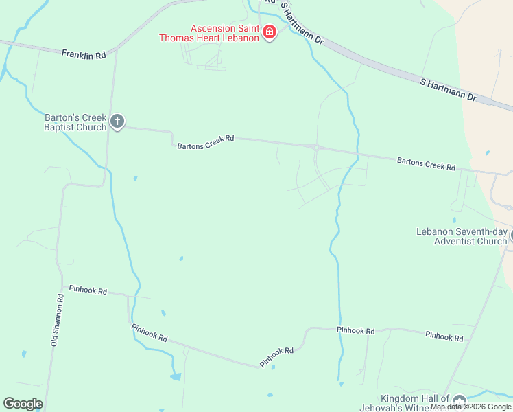 map of restaurants, bars, coffee shops, grocery stores, and more near 960 Bartons Creek Road in Lebanon