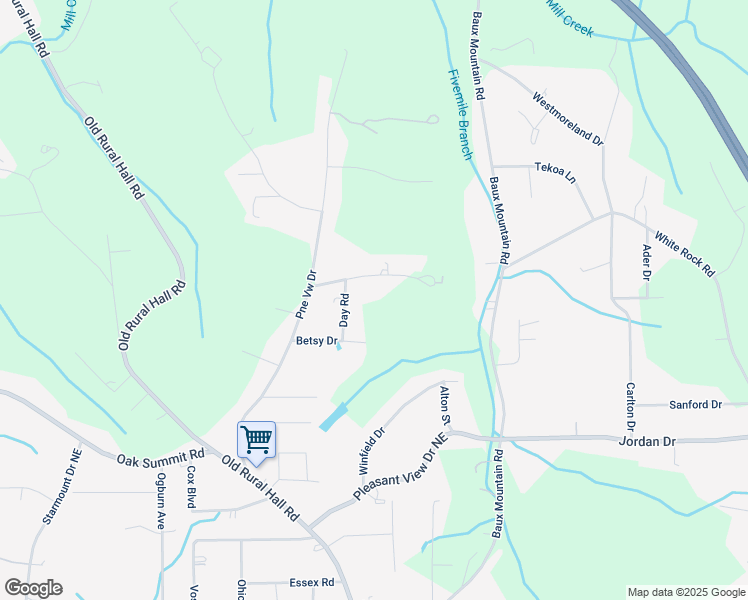map of restaurants, bars, coffee shops, grocery stores, and more near 214 Cecil Drive in Winston-Salem