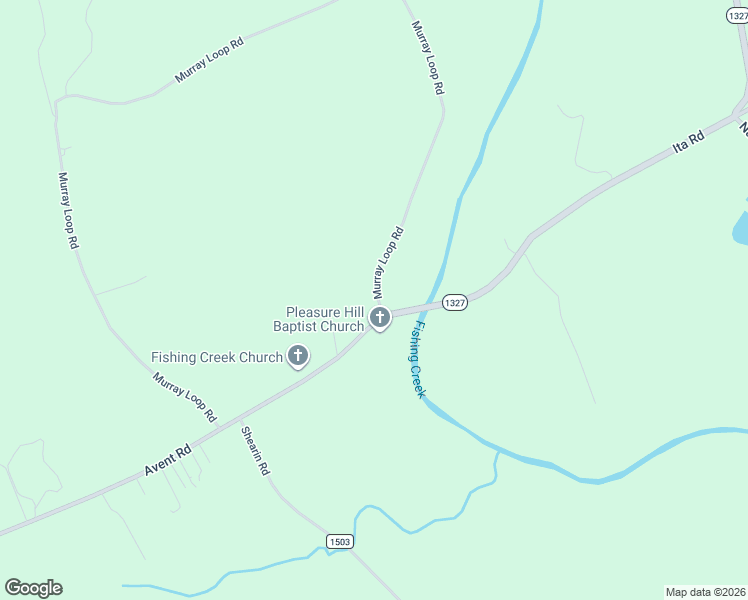 map of restaurants, bars, coffee shops, grocery stores, and more near 15415 Avent Road in Whitakers