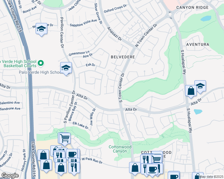 map of restaurants, bars, coffee shops, grocery stores, and more near 401 Pine Haven Street in Las Vegas