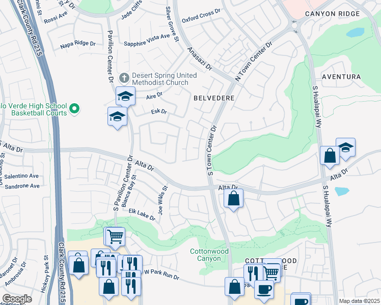 map of restaurants, bars, coffee shops, grocery stores, and more near 400 Amber Pine Street in Las Vegas