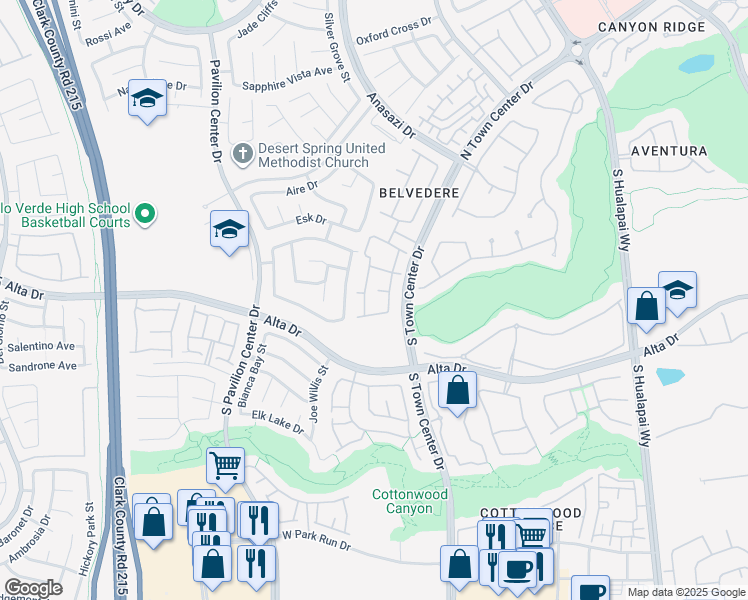 map of restaurants, bars, coffee shops, grocery stores, and more near 400 Amber Pine Street in Las Vegas