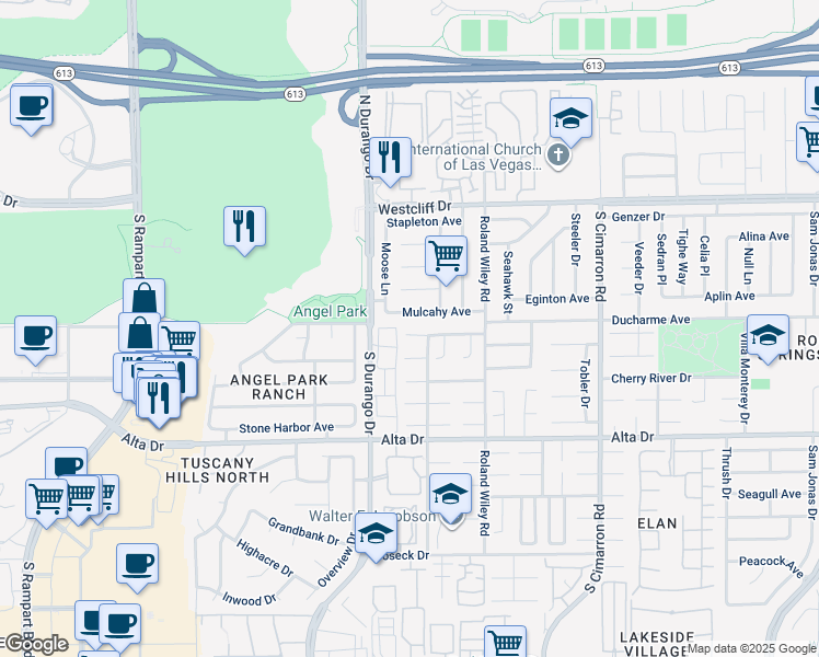 map of restaurants, bars, coffee shops, grocery stores, and more near 8420 Cove Landing Avenue in Las Vegas