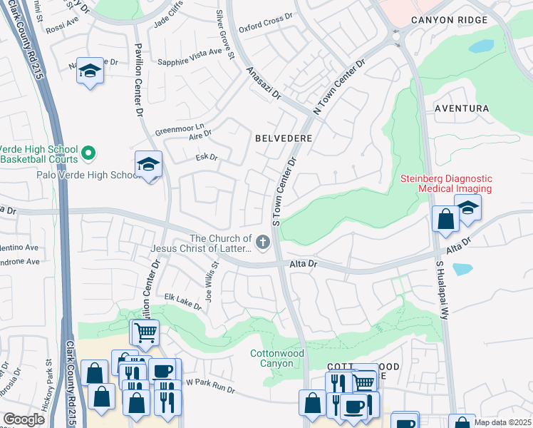 map of restaurants, bars, coffee shops, grocery stores, and more near 400 Pine Haven Street in Las Vegas