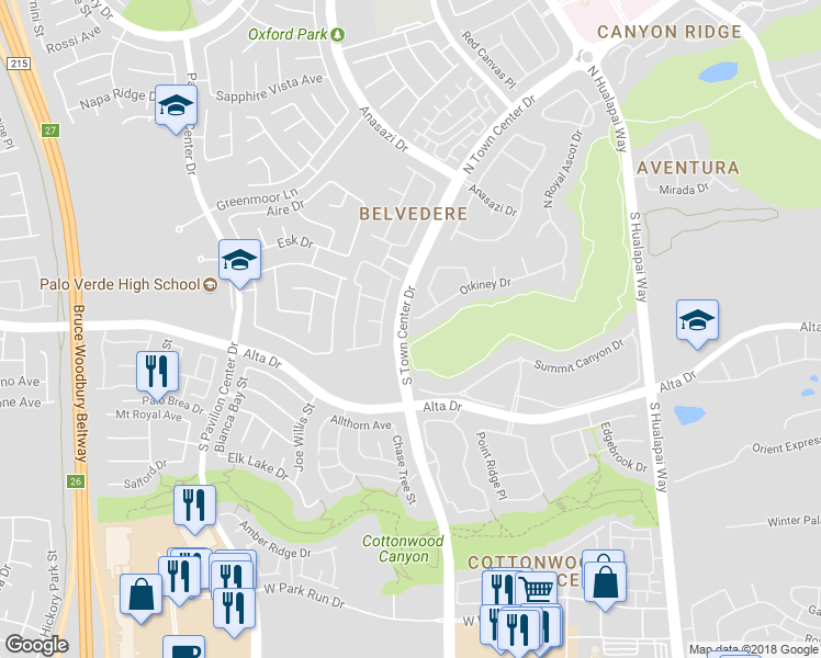 map of restaurants, bars, coffee shops, grocery stores, and more near 10437 Orkiney Dr in Las Vegas