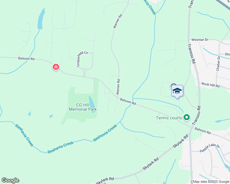 map of restaurants, bars, coffee shops, grocery stores, and more near 5340 Balsom Road in Pfafftown