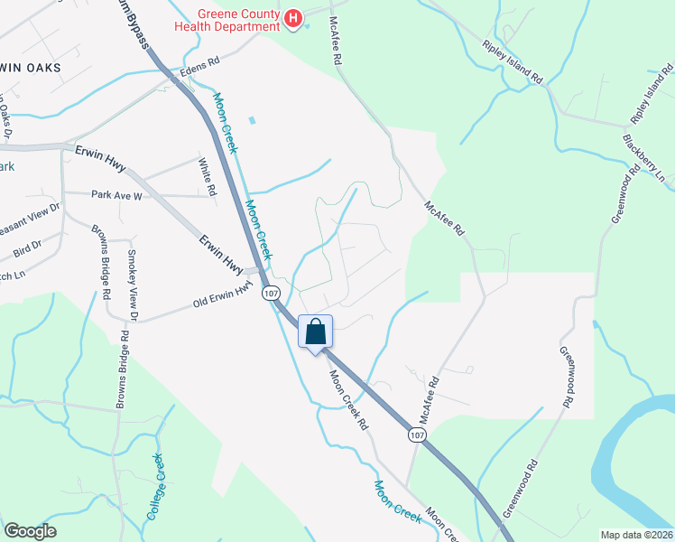 map of restaurants, bars, coffee shops, grocery stores, and more near 30 Genoa Drive in Greeneville