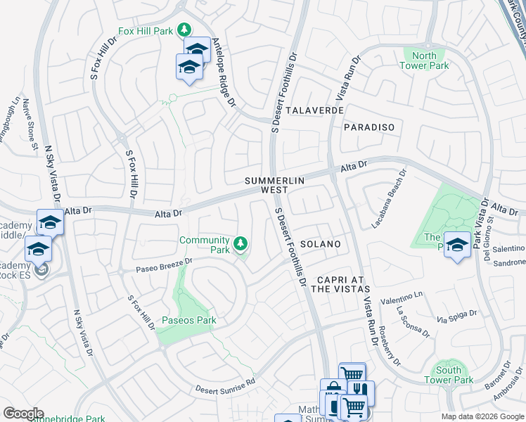 map of restaurants, bars, coffee shops, grocery stores, and more near 533 Wandering Violets Way in Las Vegas
