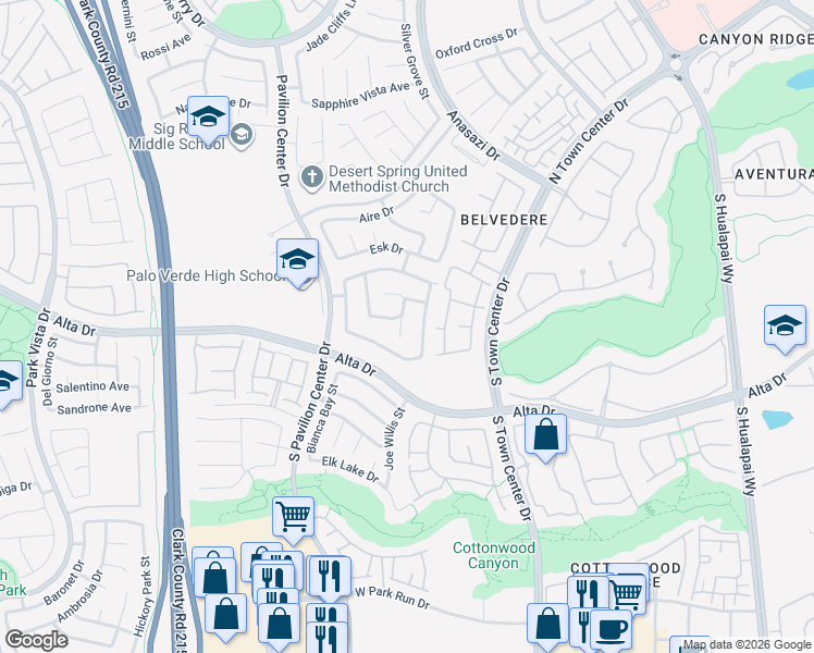 map of restaurants, bars, coffee shops, grocery stores, and more near 340 Sweet Pea Arbor Street in Las Vegas