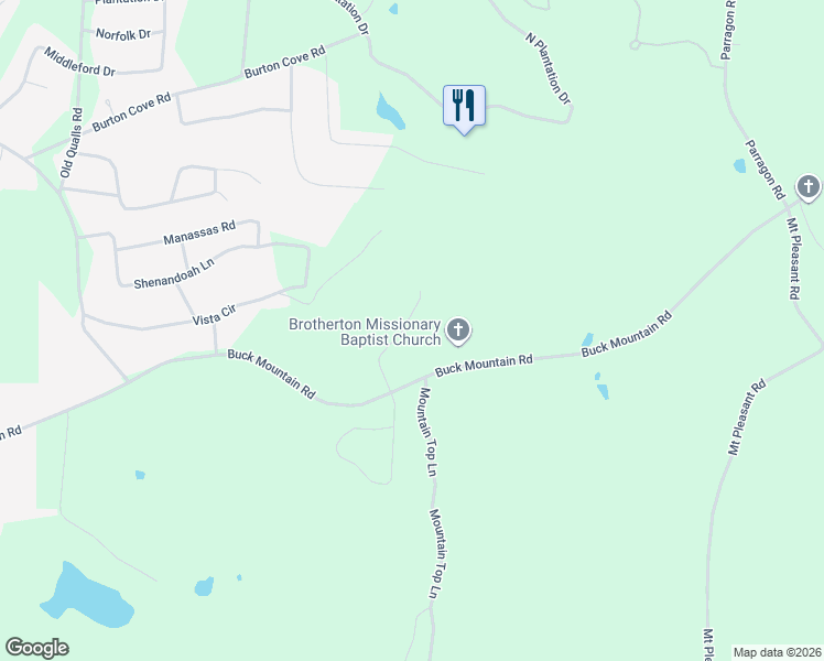 map of restaurants, bars, coffee shops, grocery stores, and more near 5300 Buck Mountain Road in Cookeville
