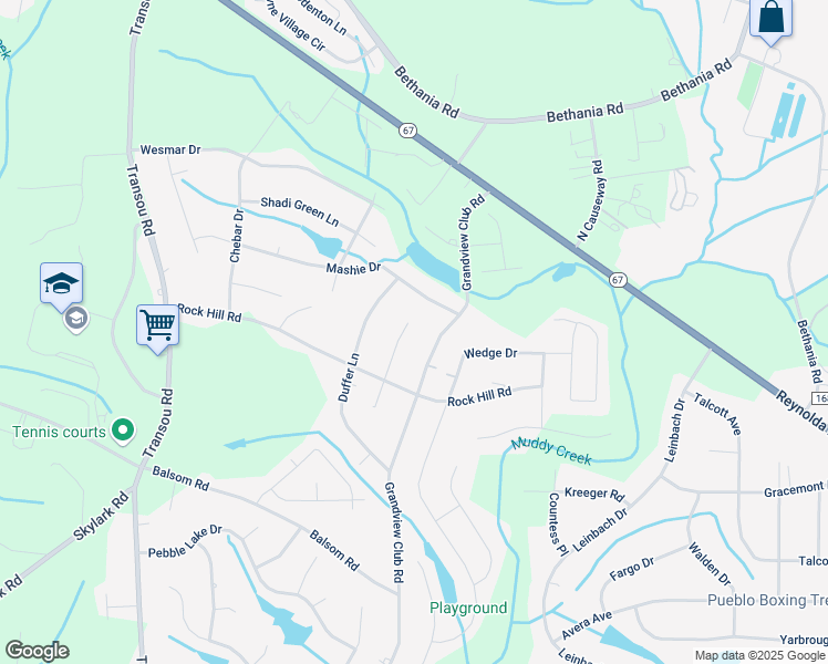 map of restaurants, bars, coffee shops, grocery stores, and more near 4680 Duffer Court in Pfafftown