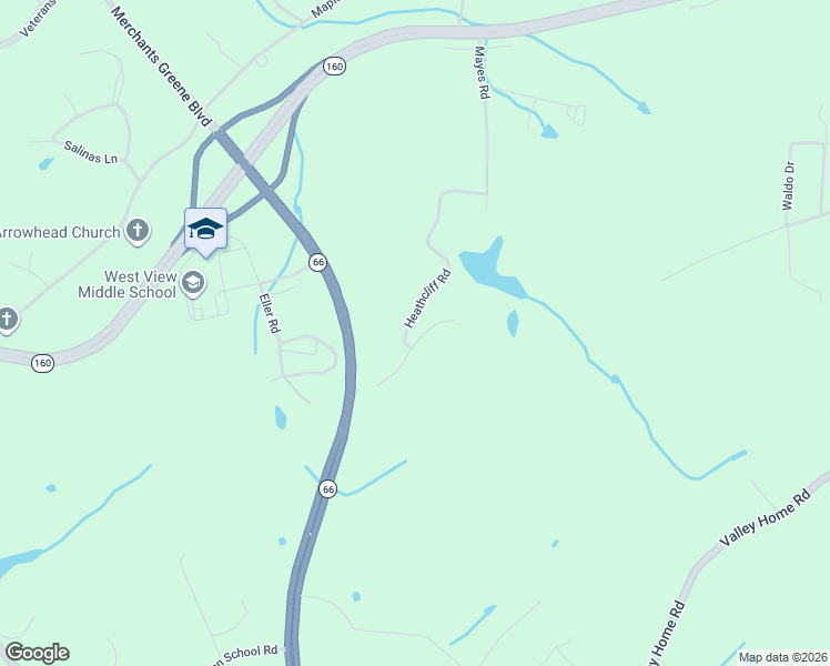 map of restaurants, bars, coffee shops, grocery stores, and more near 3483 Heathcliff Road in Morristown