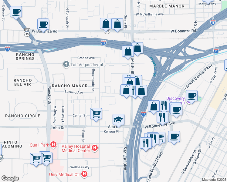 map of restaurants, bars, coffee shops, grocery stores, and more near 229 Alexander Darius Court in Las Vegas