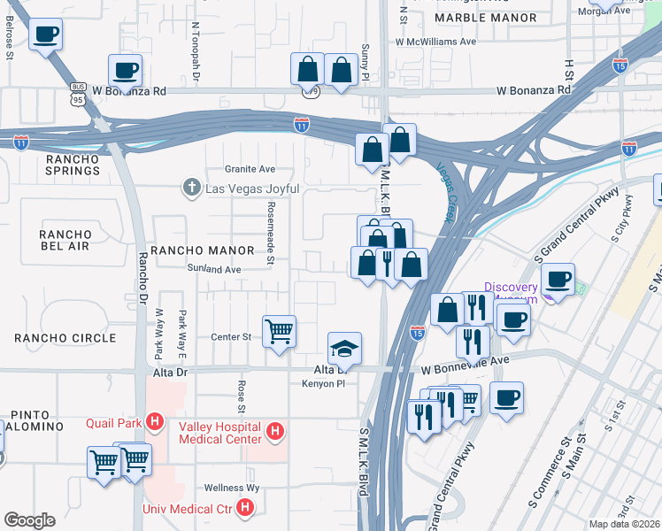 map of restaurants, bars, coffee shops, grocery stores, and more near 229 Alexander Darius Court in Las Vegas