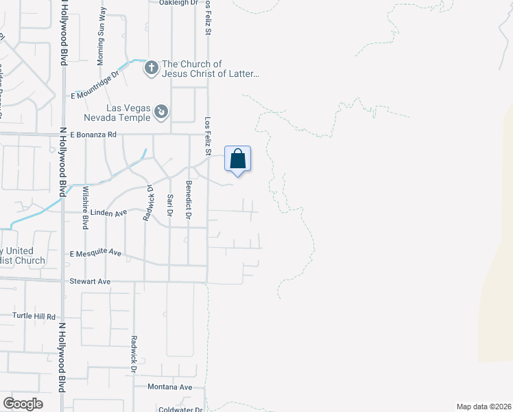 map of restaurants, bars, coffee shops, grocery stores, and more near Linden Avenue in Sunrise Manor