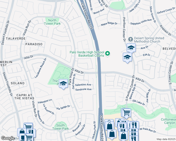 map of restaurants, bars, coffee shops, grocery stores, and more near 11225 Playa Caribe Avenue in Las Vegas