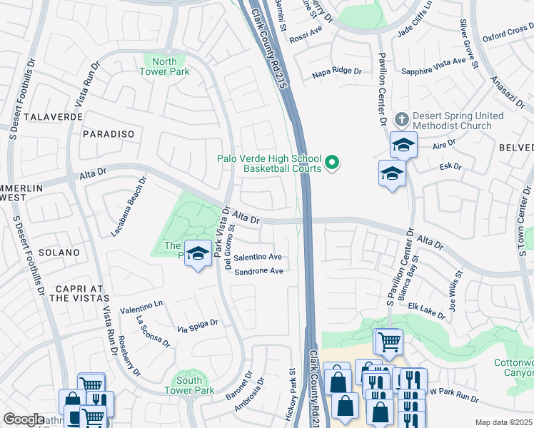 map of restaurants, bars, coffee shops, grocery stores, and more near 11233 Playa Caribe Avenue in Las Vegas