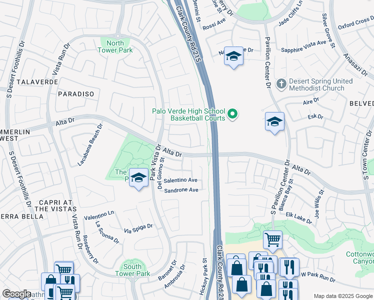 map of restaurants, bars, coffee shops, grocery stores, and more near 11233 Playa Caribe Avenue in Las Vegas