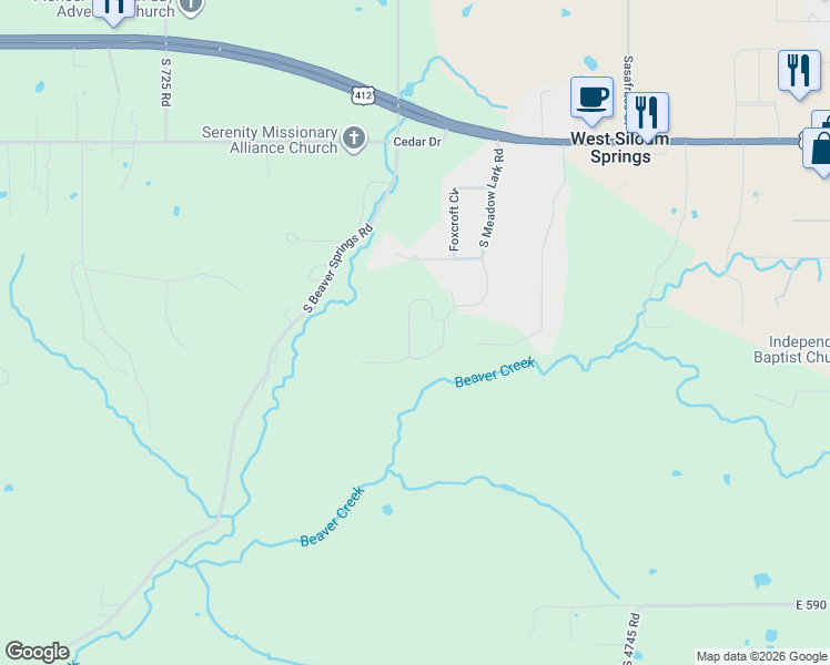 map of restaurants, bars, coffee shops, grocery stores, and more near 591 Meadowlark Drive in Watts