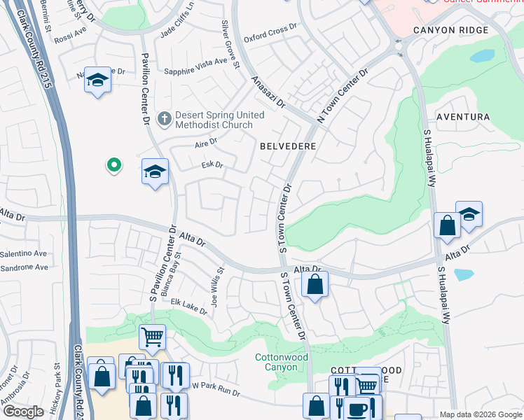 map of restaurants, bars, coffee shops, grocery stores, and more near 10524 Autumn Pine Avenue in Las Vegas