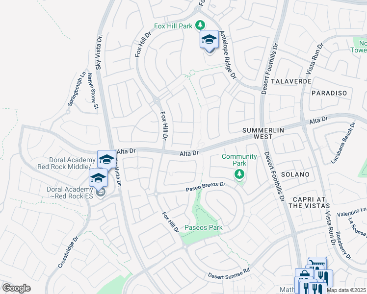 map of restaurants, bars, coffee shops, grocery stores, and more near 12113 Rojo Roma Avenue in Las Vegas