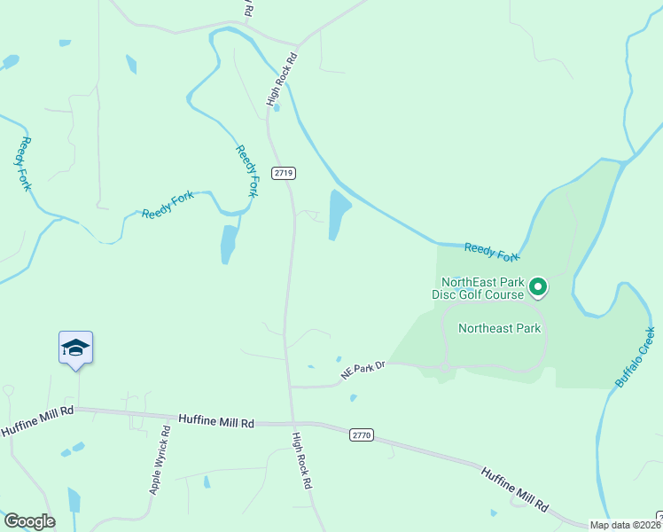 map of restaurants, bars, coffee shops, grocery stores, and more near 4110 High Rock Road in Gibsonville