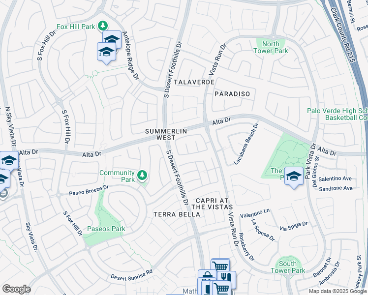 map of restaurants, bars, coffee shops, grocery stores, and more near 531 Calahonda Court in Las Vegas