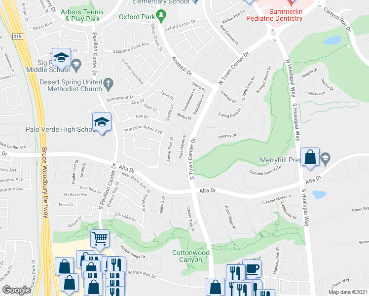 map of restaurants, bars, coffee shops, grocery stores, and more near 10524 Autumn Pine Avenue in Las Vegas