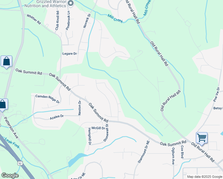 map of restaurants, bars, coffee shops, grocery stores, and more near 4385 Oak Pointe Drive in Winston-Salem