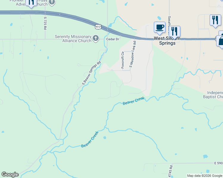 map of restaurants, bars, coffee shops, grocery stores, and more near 591 Meadowlark Drive in Watts