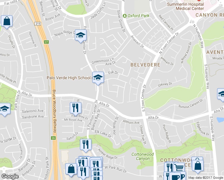 map of restaurants, bars, coffee shops, grocery stores, and more near 10637 Lace Vine Arbor Avenue in Las Vegas