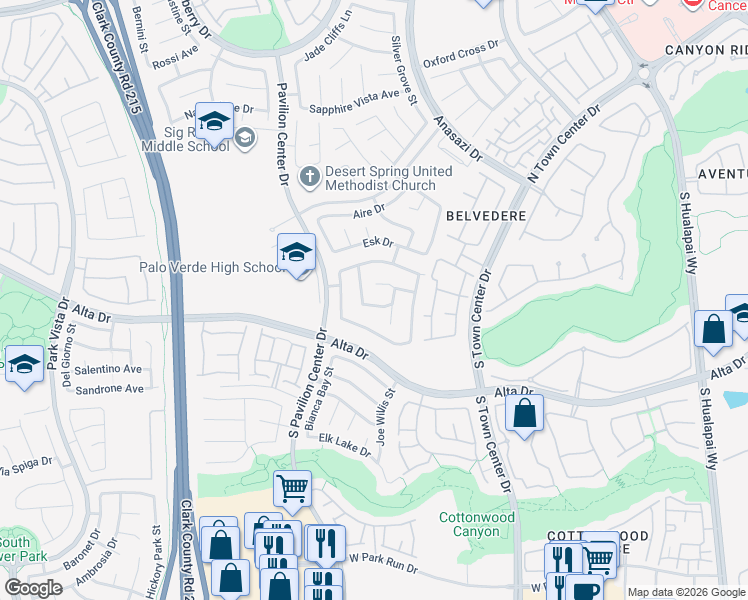 map of restaurants, bars, coffee shops, grocery stores, and more near 10637 Lace Vine Arbor Avenue in Las Vegas