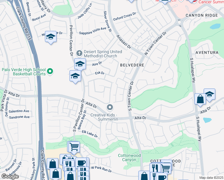 map of restaurants, bars, coffee shops, grocery stores, and more near 320 Magnolia Arbor Street in Las Vegas