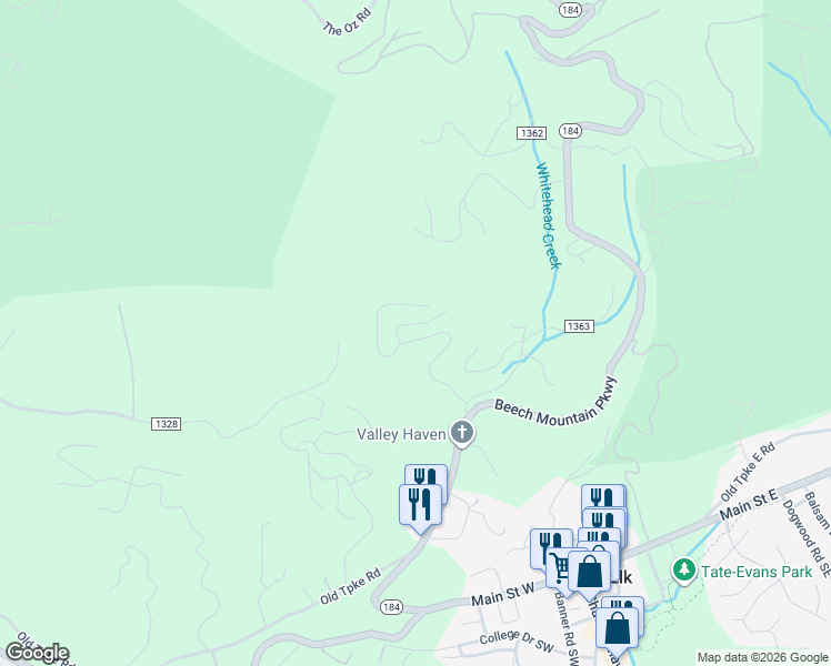 map of restaurants, bars, coffee shops, grocery stores, and more near in Avery County