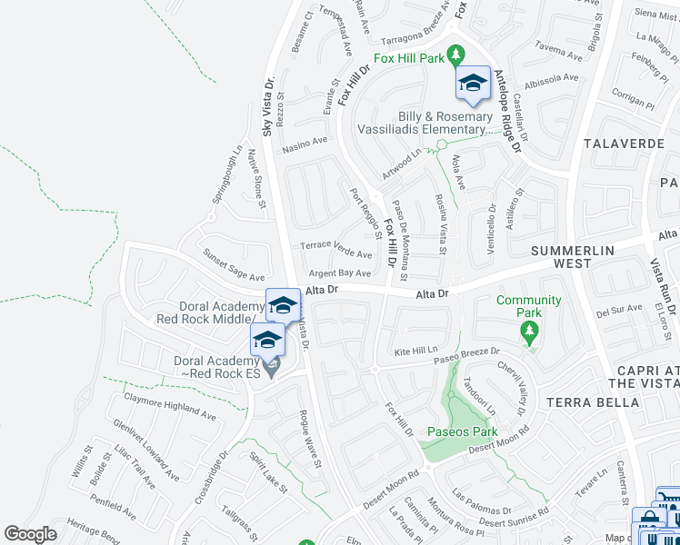 map of restaurants, bars, coffee shops, grocery stores, and more near Argent Bay Avenue in Las Vegas