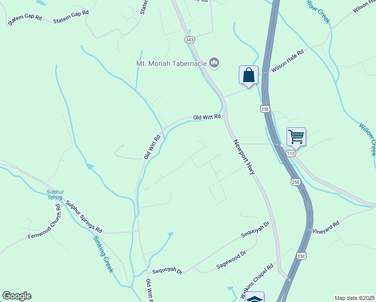 map of restaurants, bars, coffee shops, grocery stores, and more near 422 Randolph Drive in Morristown