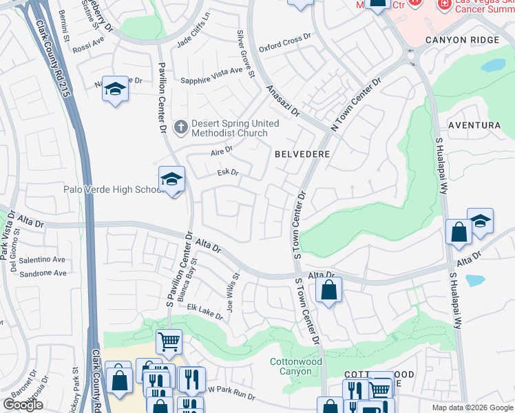 map of restaurants, bars, coffee shops, grocery stores, and more near 312 Magnolia Arbor Street in Las Vegas