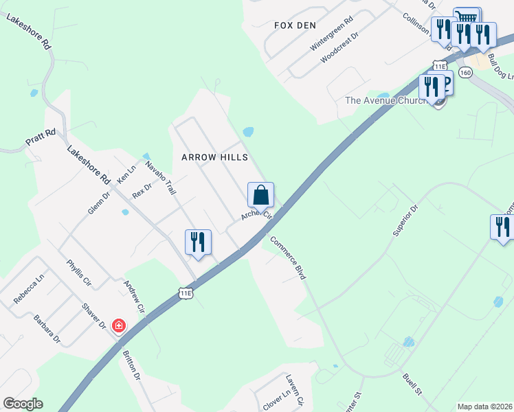 map of restaurants, bars, coffee shops, grocery stores, and more near 234 Meek Street in Talbott