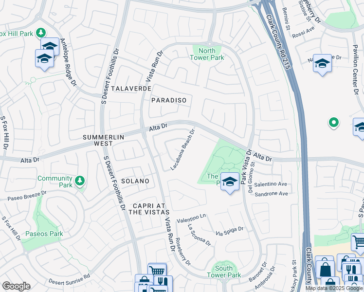 map of restaurants, bars, coffee shops, grocery stores, and more near 513 Lacabana Beach Drive in Las Vegas