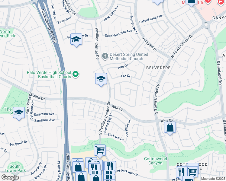 map of restaurants, bars, coffee shops, grocery stores, and more near 328 Jacaranda Arbor Street in Las Vegas