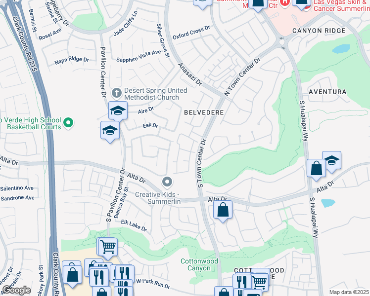 map of restaurants, bars, coffee shops, grocery stores, and more near 10524 Autumn Pine Avenue in Las Vegas