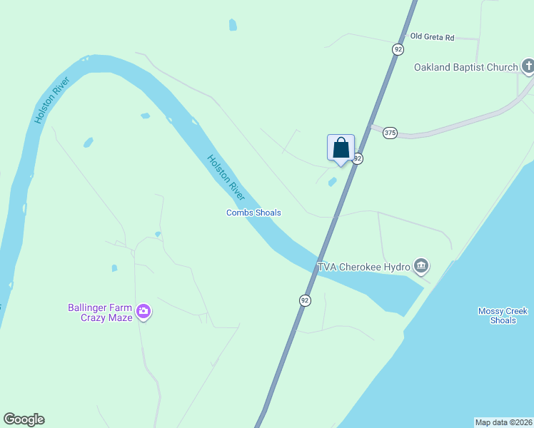 map of restaurants, bars, coffee shops, grocery stores, and more near 245 Cherokee Explosive Road in Rutledge