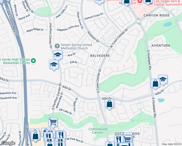 map of restaurants, bars, coffee shops, grocery stores, and more near 10524 Autumn Pine Avenue in Las Vegas