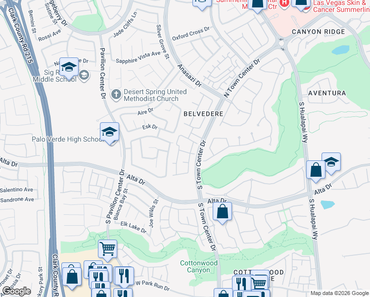 map of restaurants, bars, coffee shops, grocery stores, and more near 10524 Autumn Pine Avenue in Las Vegas