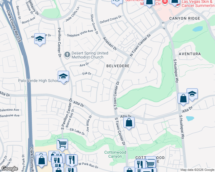 map of restaurants, bars, coffee shops, grocery stores, and more near 10524 Autumn Pine Avenue in Las Vegas