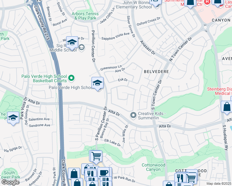 map of restaurants, bars, coffee shops, grocery stores, and more near 317 Lilac Arbor Street in Las Vegas