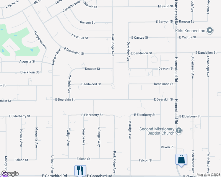map of restaurants, bars, coffee shops, grocery stores, and more near 2491 Deadwood Street in Pahrump