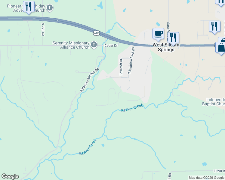 map of restaurants, bars, coffee shops, grocery stores, and more near 591 Meadowlark Drive in Watts