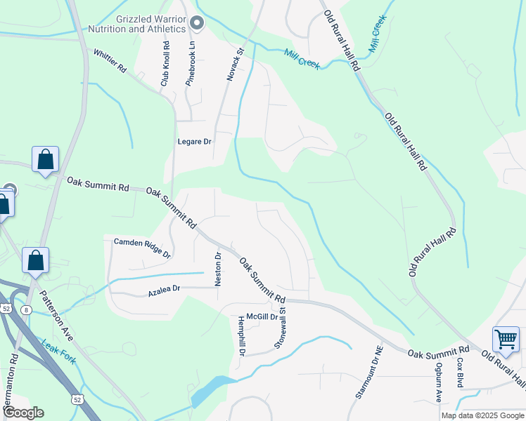 map of restaurants, bars, coffee shops, grocery stores, and more near 4724 Heatherly Road in Winston-Salem