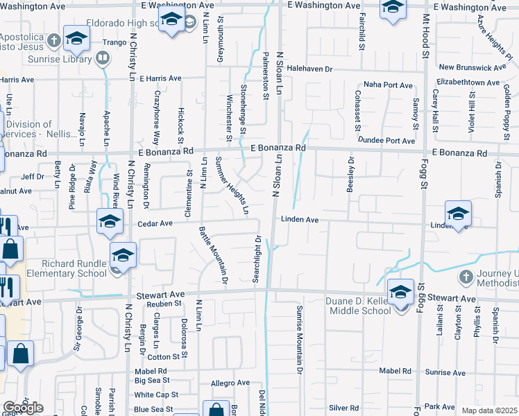 map of restaurants, bars, coffee shops, grocery stores, and more near 5841 Butterum Court in Las Vegas